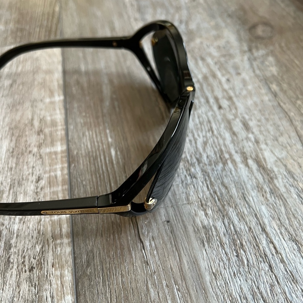 Louis Vuitton Black Sunglasses with Gold Accents